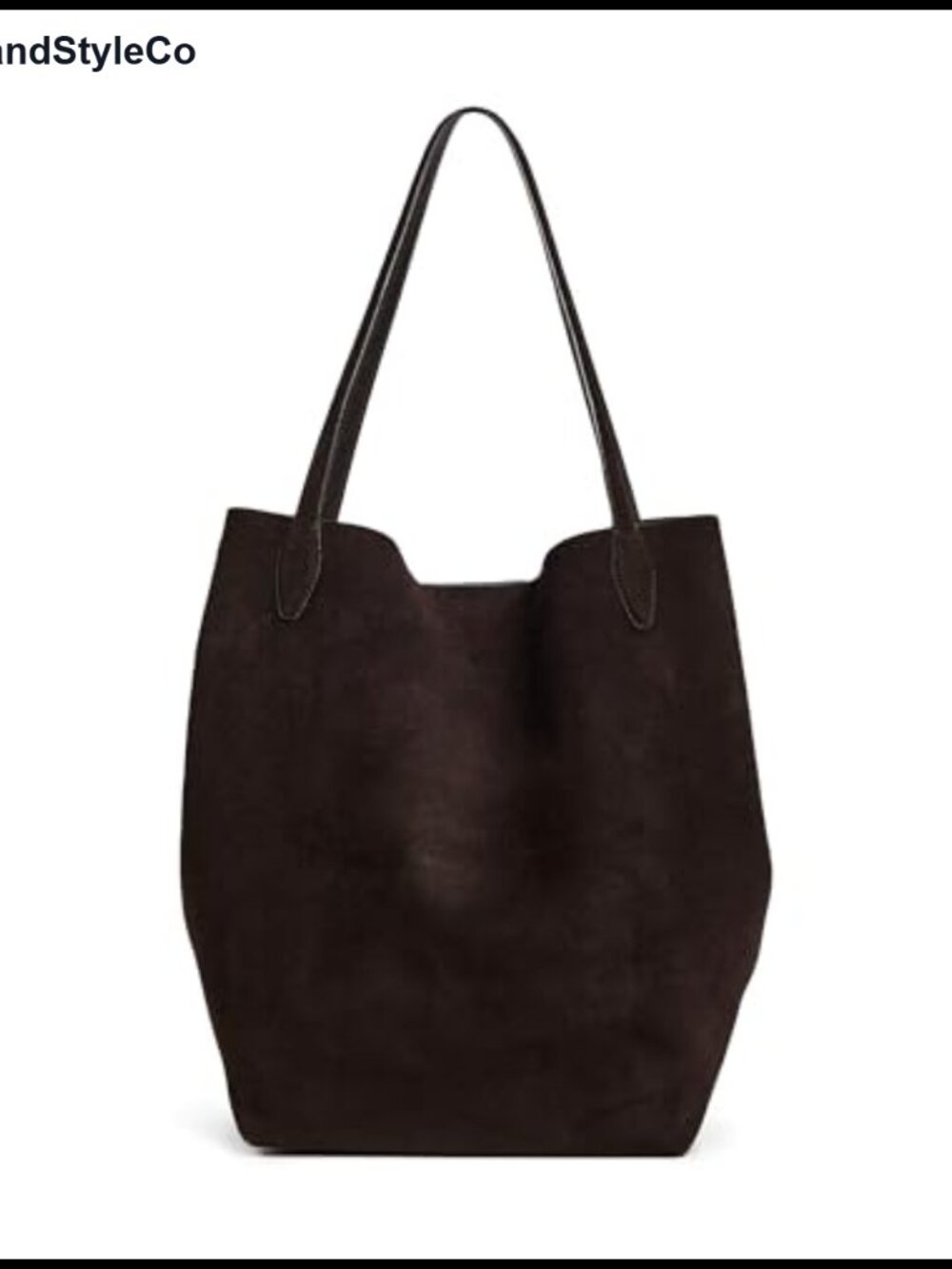 Oversized Suede Shopper Tote Satchel Gold-Tone Hardware Shoulder Bag